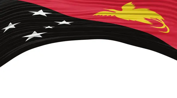 stock image Papua New Guinea Flag Wave, National Flag Clipping Path