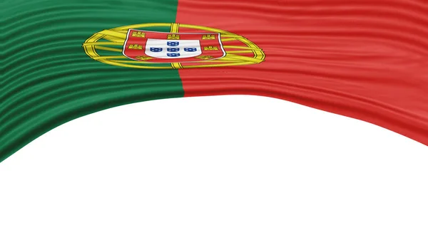 Portugalsko Vlajka Vlna Národní Vlajka Ořezávání Cesta — Stock fotografie