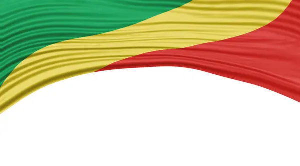 Kongói Köztársaság Zászlóhulláma Nemzeti Zászlóvágási Útvonal — Stock Fotó