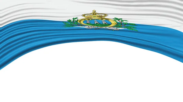 Onda Bandera San Marino Ruta Nacional Recorte Bandera —  Fotos de Stock