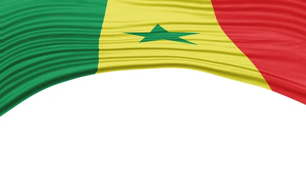 Хвиля Прапора Сенегалу Національний Шлях Відсікання Прапора — стокове фото