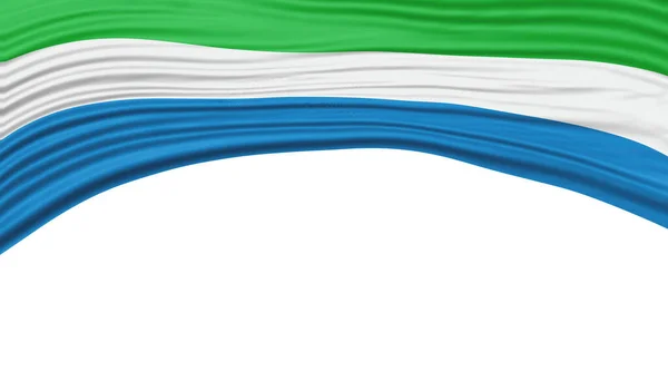 塞拉利昂国旗飘扬 国旗飘扬路径 — 图库照片