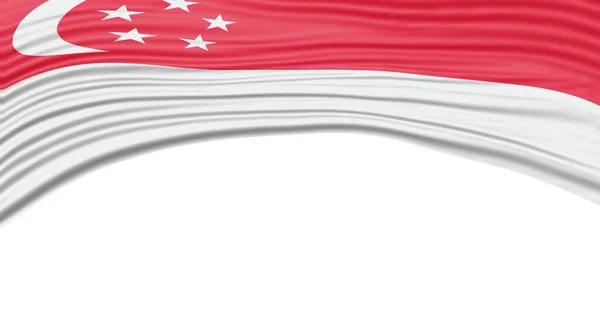 新加坡国旗飘扬 国旗飘扬 — 图库照片