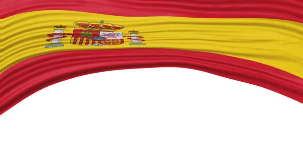 Spaniens Fahnenwelle Nationaler Fahnenschnitt — Stockfoto