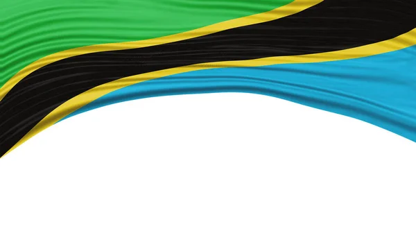 Bandera Tanzania Onda Ruta Nacional Recorte Bandera — Foto de Stock