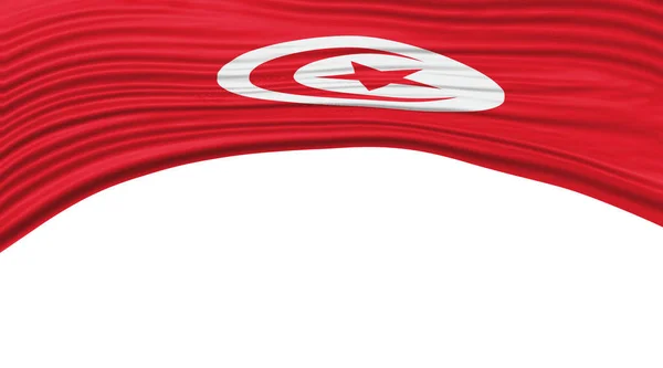 Tunísia Bandeira Onda Bandeira Nacional Clipping Path — Fotografia de Stock