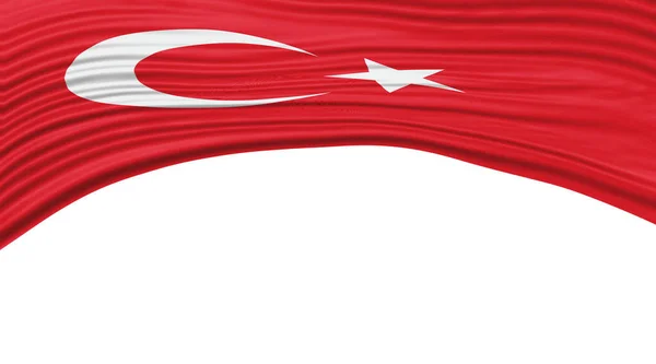 Turchia Bandiera Sventola Sentiero Nazionale Ritaglio Della Bandiera — Foto Stock