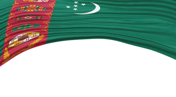 Fala Flagi Turkmenistanu Krajowa Ścieżka Wycinania Flag — Zdjęcie stockowe