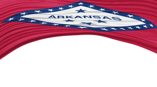 阿肯色州国旗飘扬 阿肯色州国旗飘扬路径 — 图库照片