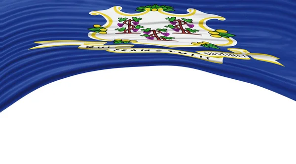 Connecticut State Flag Wave Connecticut Flagg Klippning Vägen — Stockfoto