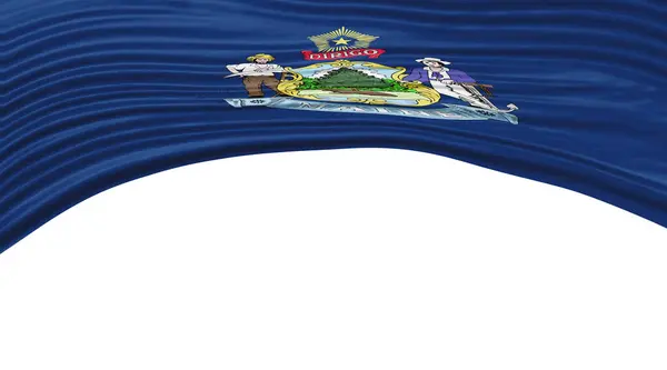 Maine State Flag Fala Maine Flag Ścieżka Clipping — Zdjęcie stockowe