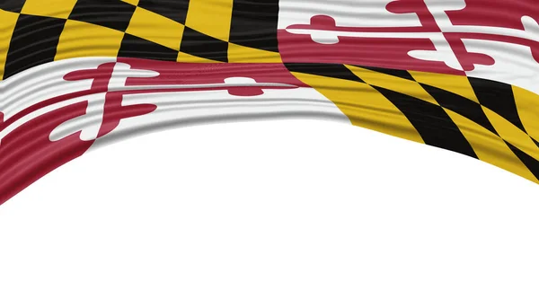 Maryland State Flag Wave Maryland Flag Clipping Path — Stock fotografie