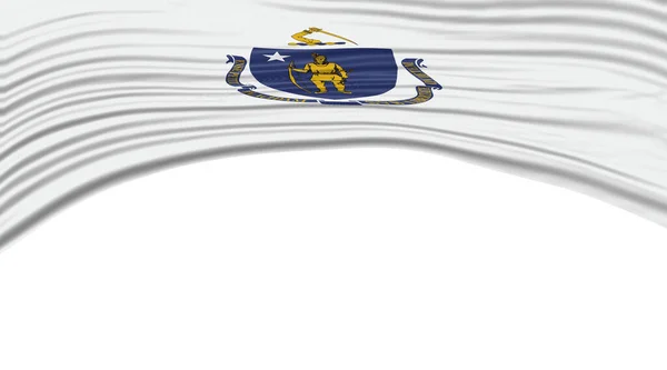 Massachusetts State Flag Wave Massachusetts Vlaggenknippad — Stockfoto