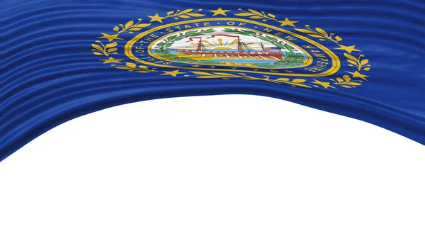 New Hampshire State Flag Wave New Hampshire Flagga Klippväg — Stockfoto
