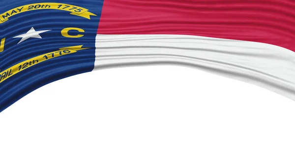 Onda Bandera Del Estado Carolina Del Norte Ruta Recorte Bandera — Foto de Stock