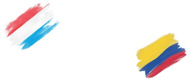 Beyaz Arkaplanda Lüksemburg ve Kolombiya Bayrakları