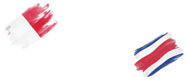 Beyaz Arkaplanda Malta ve Kosta Rika Bayrakları