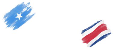 Beyaz Arkaplanda Somali ve Kosta Rika Bayrakları