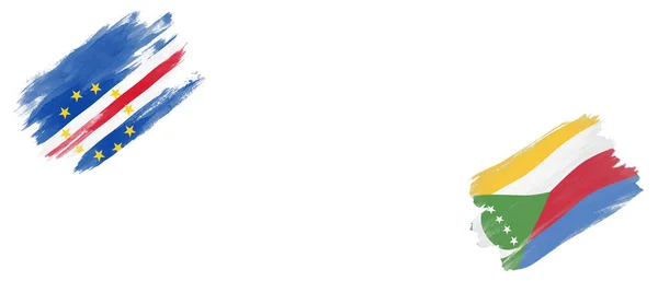 佛得角和科摩罗白底旗 — 图库照片