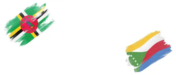 多米尼克和科摩罗白底旗 — 图库照片