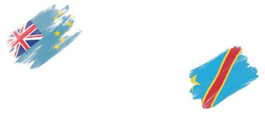 Tuvalu ve DR Beyaz Arkaplanda Kongo Bayrakları