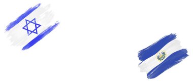 Beyaz Arkaplanda İsrail ve EL Salvador Bayrakları
