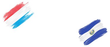 Beyaz Arkaplanda Lüksemburg ve EL Salvador Bayrakları