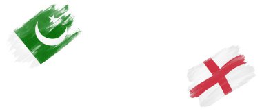Beyaz Arkaplanda Pakistan ve İngiltere Bayrakları