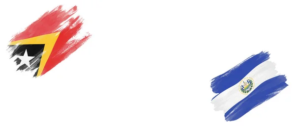 มอร ตะว นออกและเอลซ ลวาดอร ธงบนพ นหล ขาว — ภาพถ่ายสต็อก