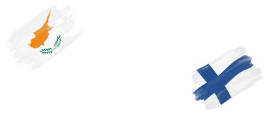 Kıbrıs ve Finlandiya Bayrakları Beyaz Arkaplanda