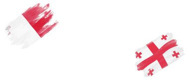 Beyaz Arkaplanda Malta ve Georgia Bayrakları