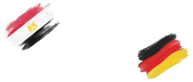 Mısır ve Almanya Beyaz Arkaplanda Bayraklar
