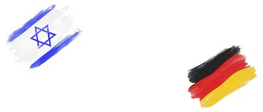 İsrail ve Almanya Beyaz Arkaplanda Bayraklar