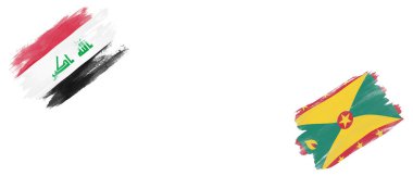 Beyaz Arkaplanda Irak ve Grenada Bayrakları