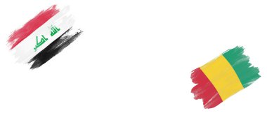 Beyaz Arkaplanda Irak ve Gine Bayrakları