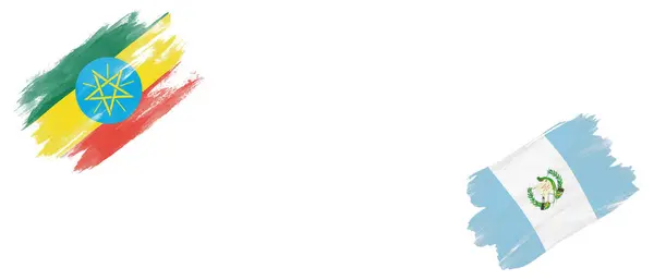 เอธ โอเป ยและก วเตมาลา ธงบนพ นหล ขาว — ภาพถ่ายสต็อก