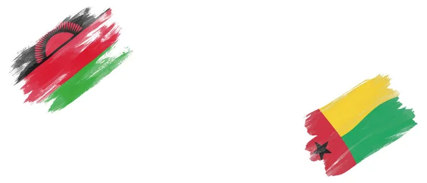 ホワイトバックグラウンドのマラウイと旗 — ストック写真