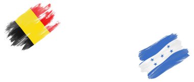 Beyaz Arkaplanda Belçika ve Honduras Bayrakları