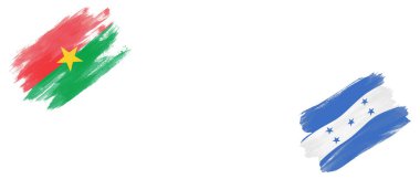 Beyaz Arkaplanda Burkina Faso ve Honduras Bayrakları