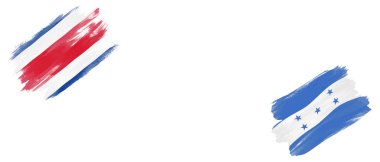 Beyaz Arkaplanda Kosta Rika ve Honduras Bayrakları