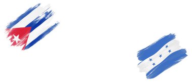 Beyaz Arkaplanda Küba ve Honduras Bayrakları