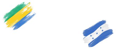 Beyaz Arkaplanda Gabon ve Honduras Bayrakları