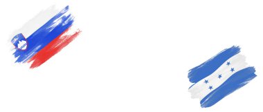 Slovenya ve Honduras Bayrakları Beyaz Arkaplanda