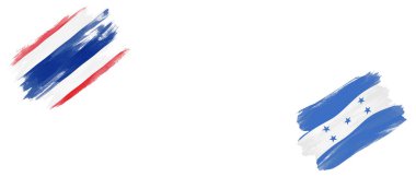 Beyaz Arkaplanda Tayland ve Honduras Bayrakları