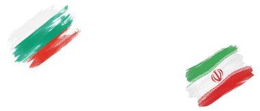 Beyaz Arkaplanda Bulgaristan ve İran Bayrakları