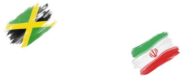 Beyaz Arkaplanda Jamaika ve İran Bayrakları