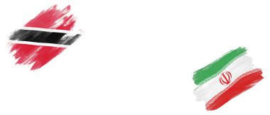 Beyaz Arkaplanda Trinidad ve Tobago ve İran Bayrakları