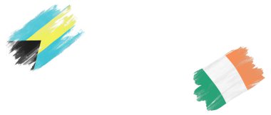 Beyaz Arkaplanda Bahamalar ve İrlanda Bayrakları