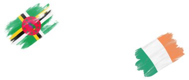 Beyaz Arkaplanda Dominika ve İrlanda Bayrakları
