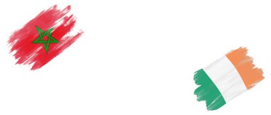 Beyaz Arkaplanda Fas ve İrlanda Bayrakları